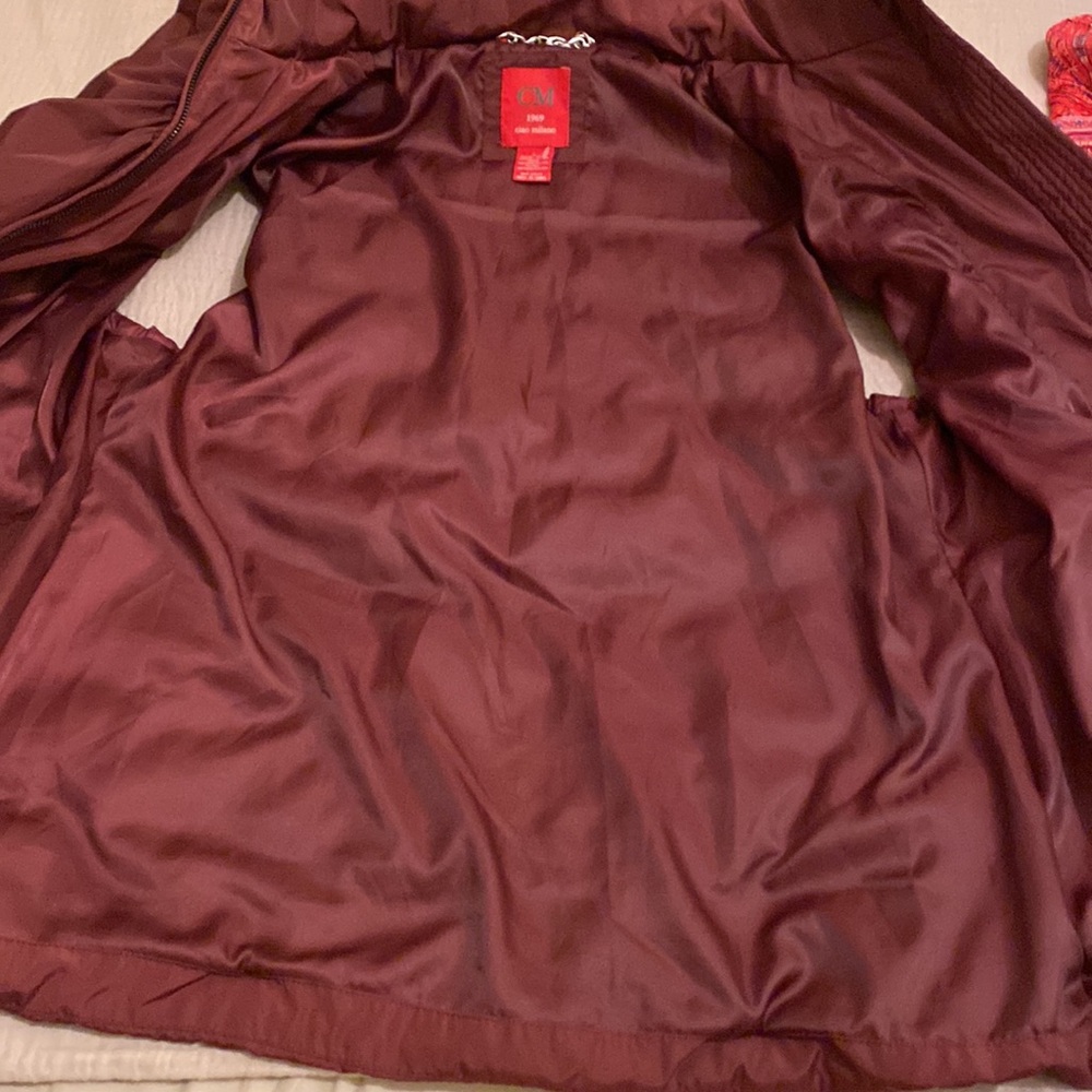 CIAO MILANL Women's Burgundy Puffer Vest WITH POCKETS. Size L - Picture 6 of 8